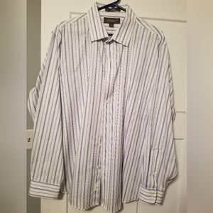 Blue striped men's dress shirt